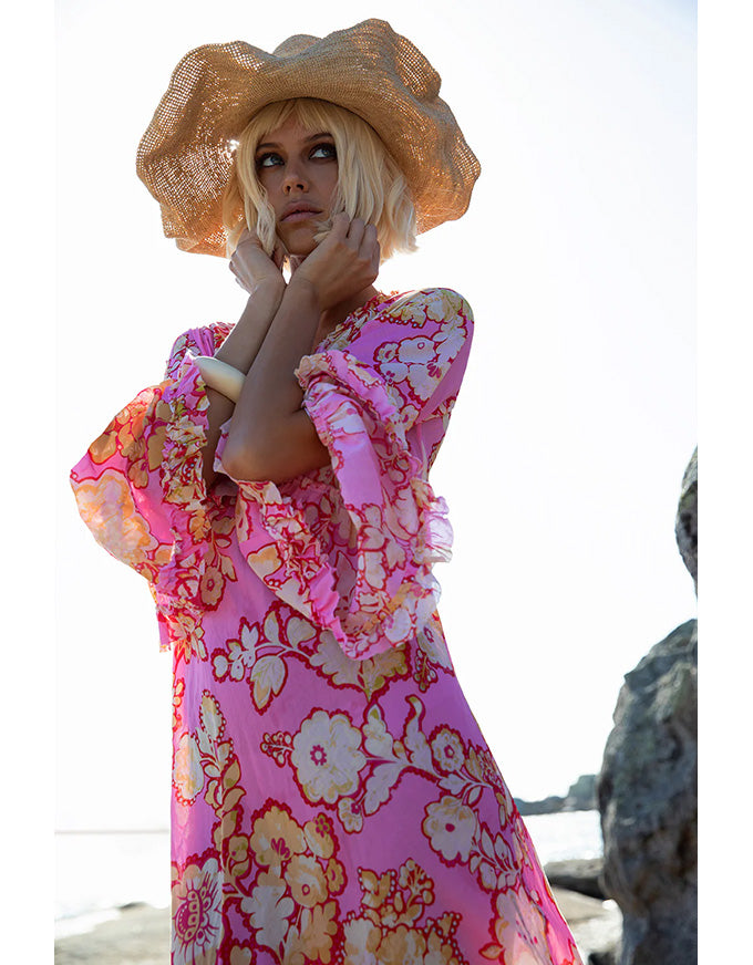 Long Indi Dress Coral Bay Cotton Pink