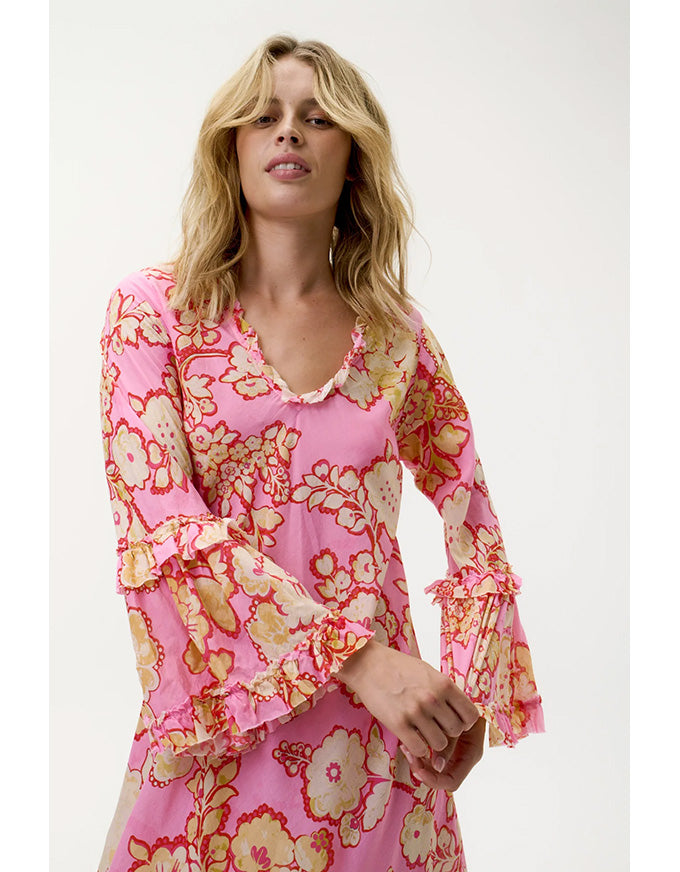 Long Indi Dress Coral Bay Cotton Pink