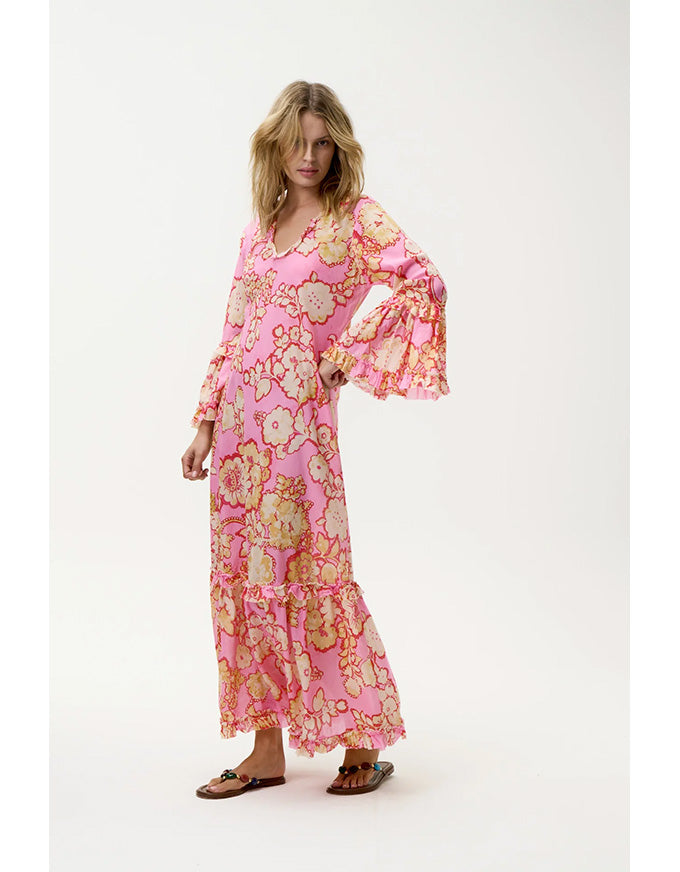 Long Indi Dress Coral Bay Cotton Pink