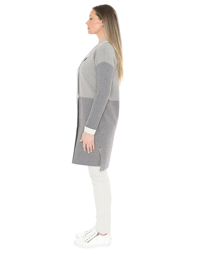 Contrast Coatigan Grey/Cream