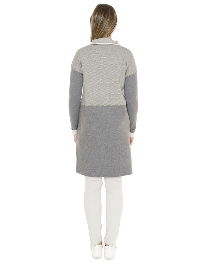 Contrast Coatigan Grey/Cream