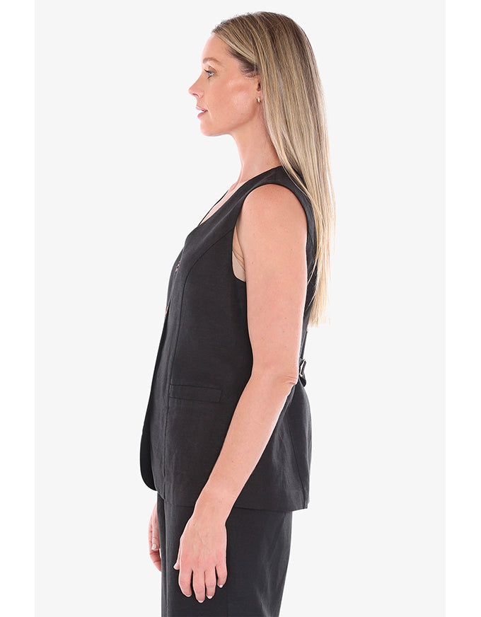 Button Vest - Black