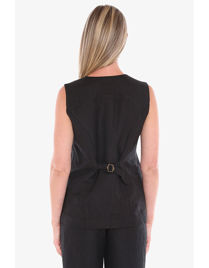 Button Vest - Black