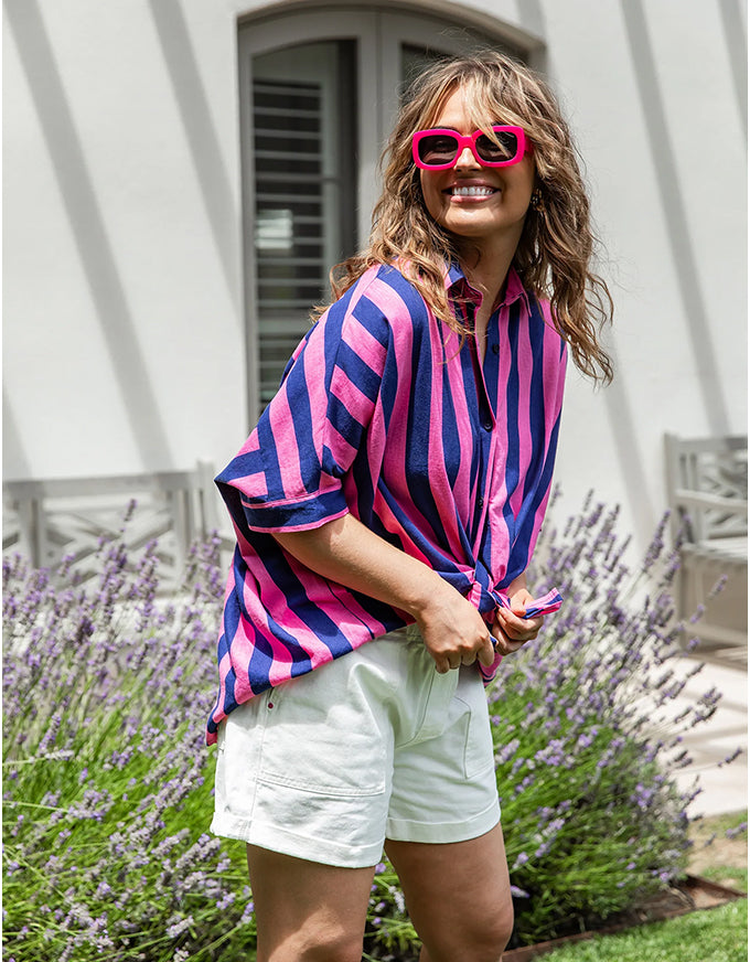 Palermo Stripe Shirt Blue/Pink – Bombo Clothing