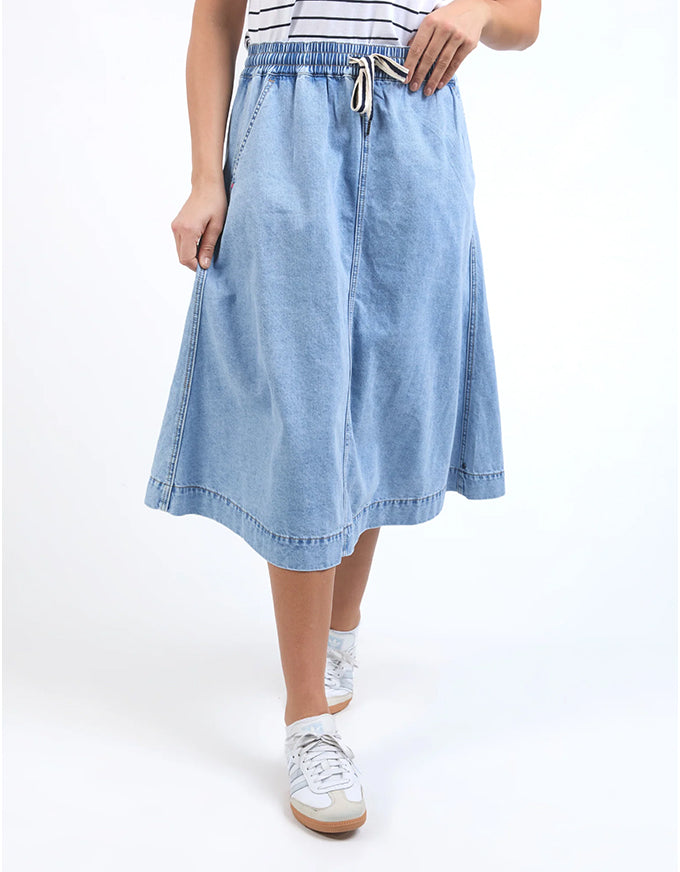 Greta Denim Skirt Light Blue Wash – Bombo Clothing