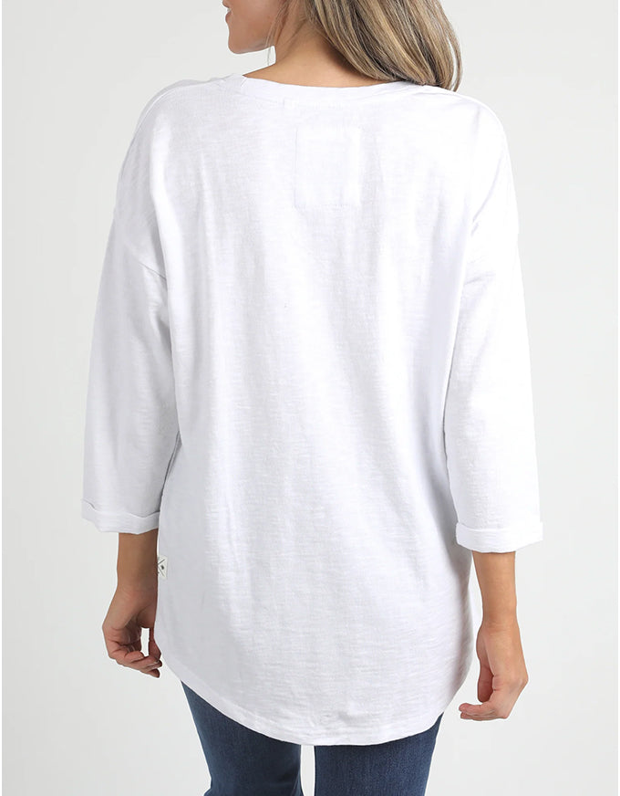 Annie 3/4 Sleeve Tee White