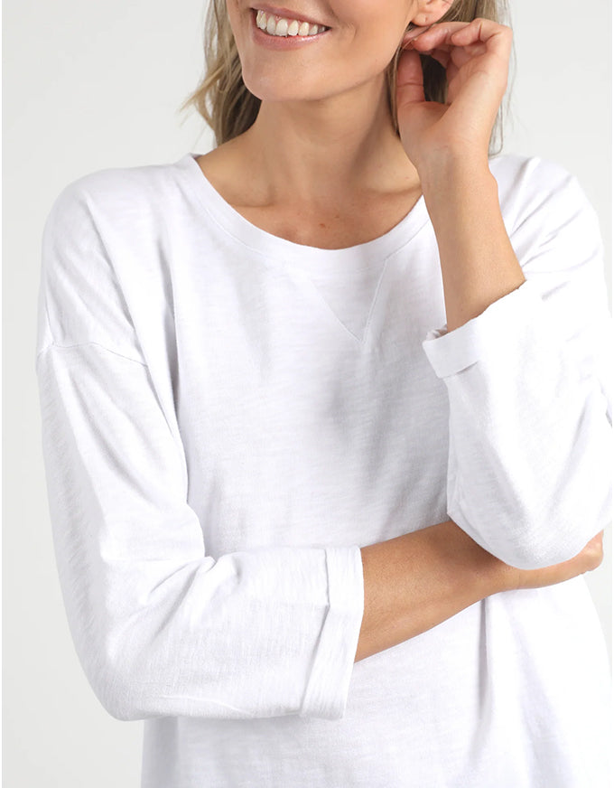 Annie 3/4 Sleeve Tee White