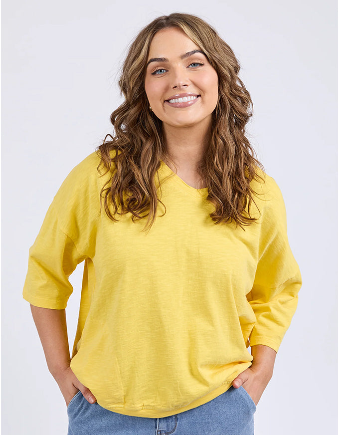 Mazie V Neck Lemon