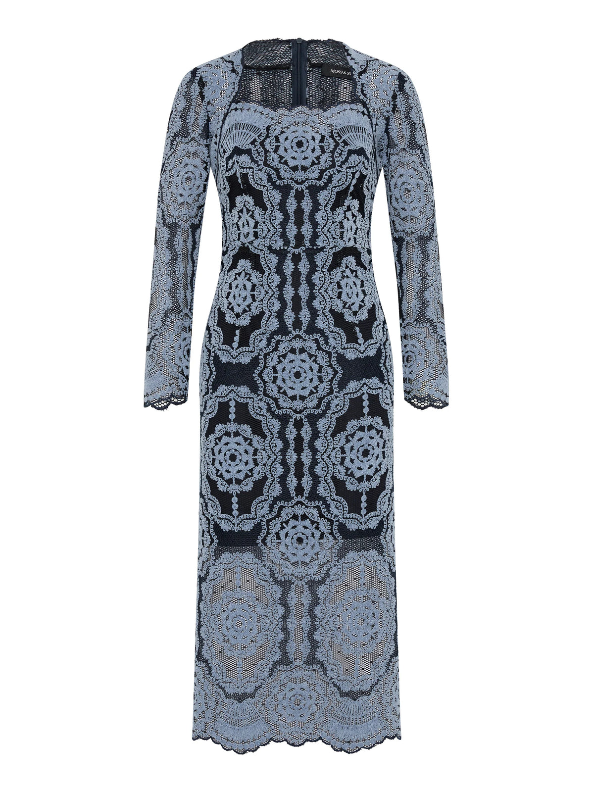 Alexa Shift Dress Light Blue-Navy