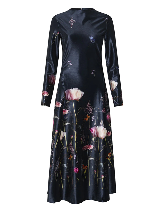 Arianna A Line Dress Navy Floral