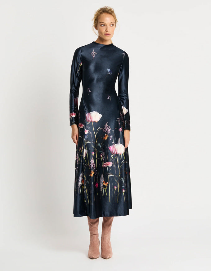 Arianna A Line Dress Navy Floral