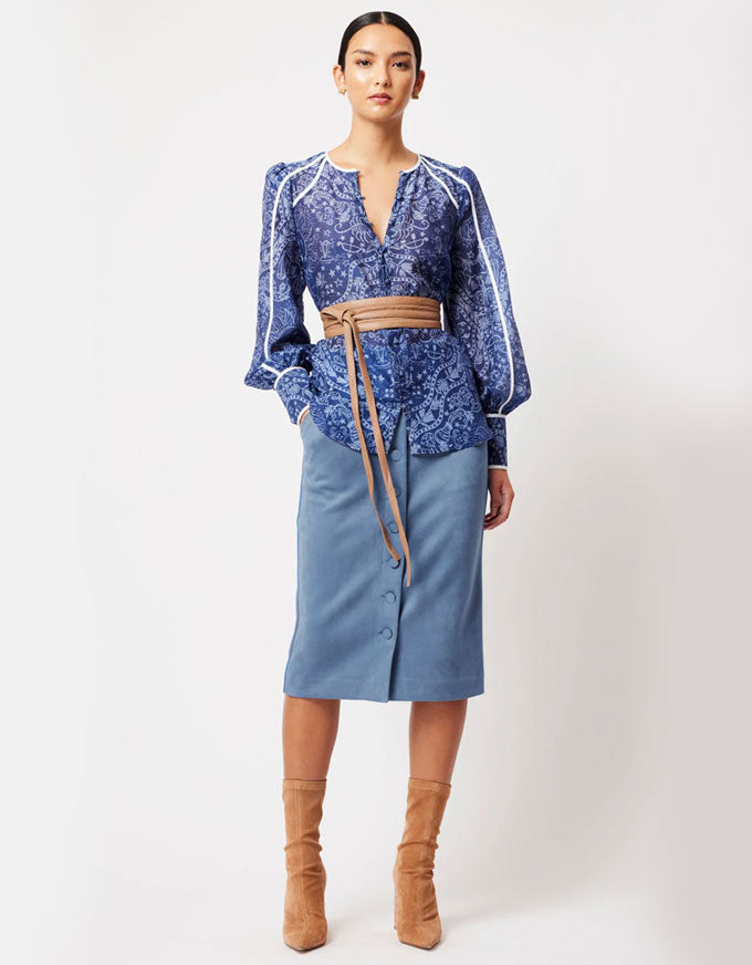 Once Was Atlas Cotton Silk Shirt Zodiac Print
