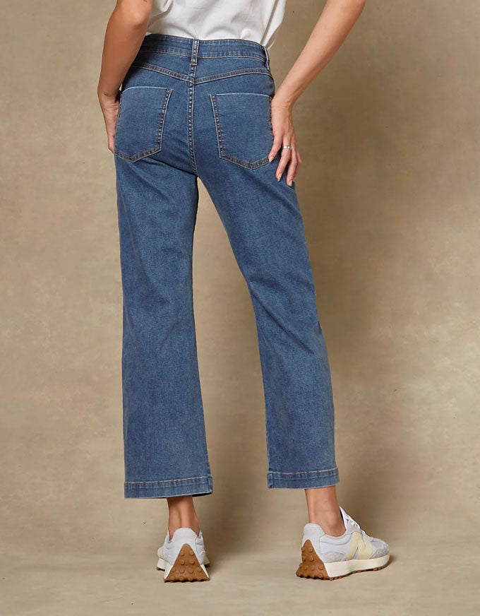 Cody Kick Flare Mid Trouser Classic Blue