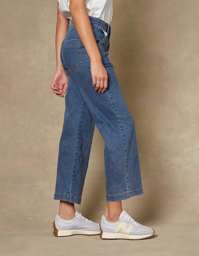 Cody Kick Flare Mid Trouser Classic Blue