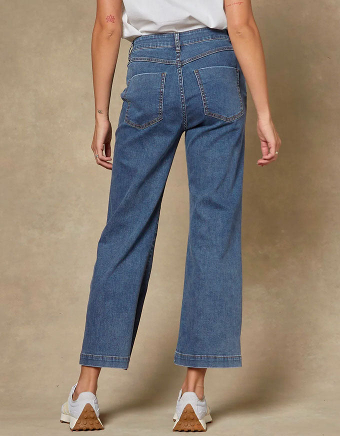 Cody Kick Flare Mid Trouser Classic Blue