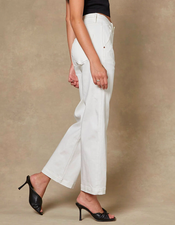 Cody Kick Flare Trouser Ivory