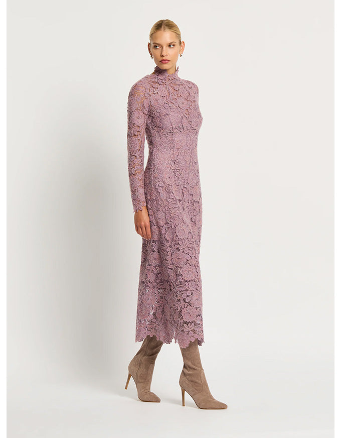 Estelle Midi Dress Lavender - Australian Made  Bombo Clothing Co.