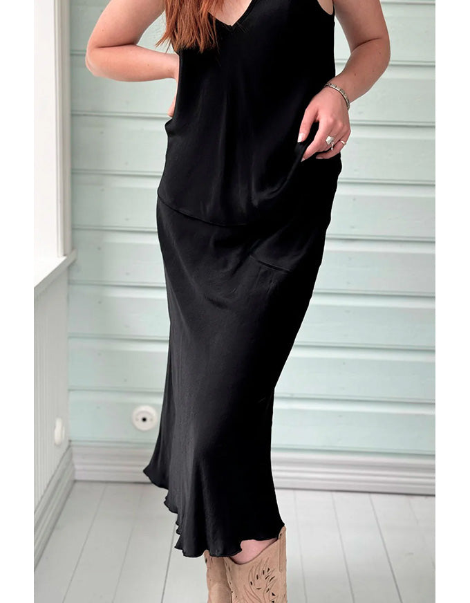 Katniss Viscose Skirt Black