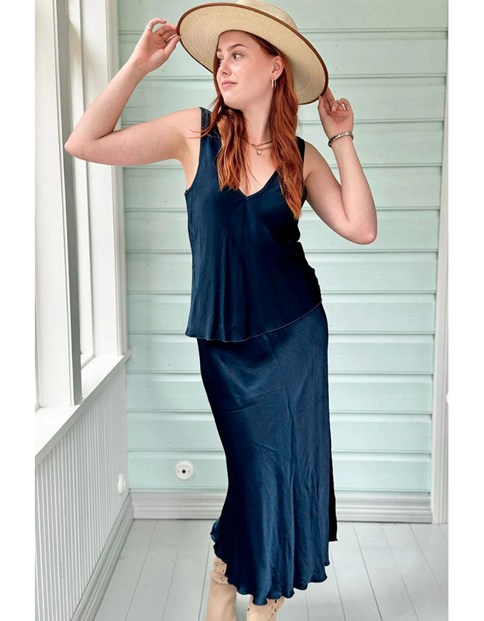 Katniss Viscose Skirt Navy