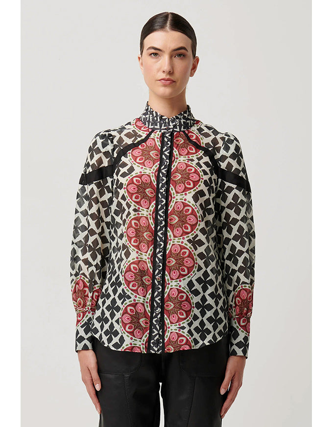Astrid Cotton Silk Shirt in Country Tapestry
