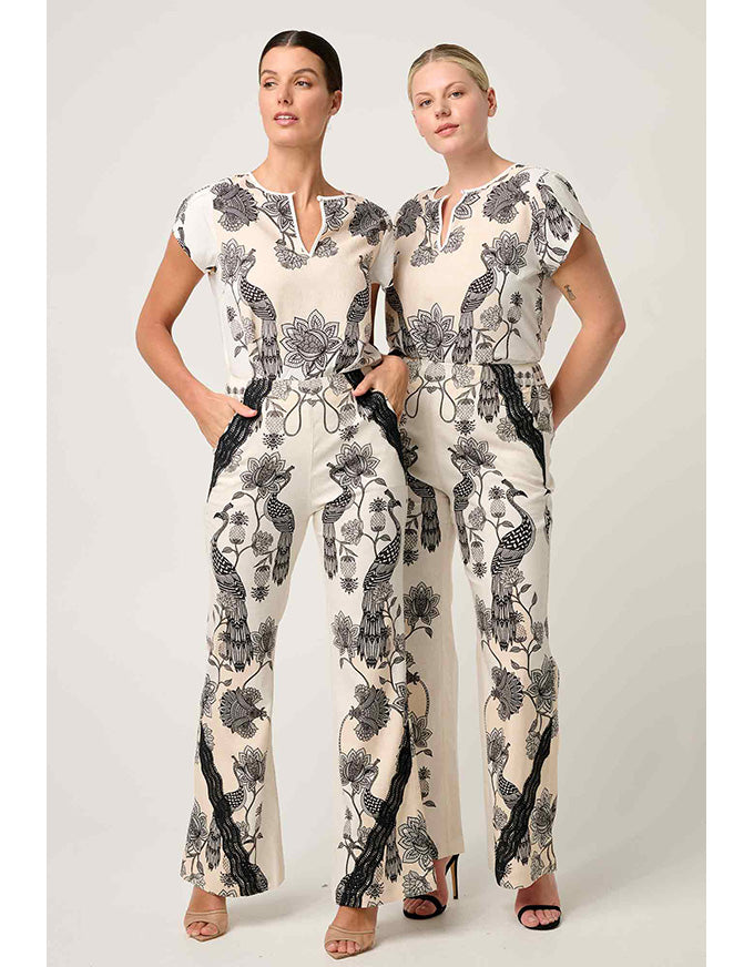 Leandro Lace Trim Pant Imperial Stone