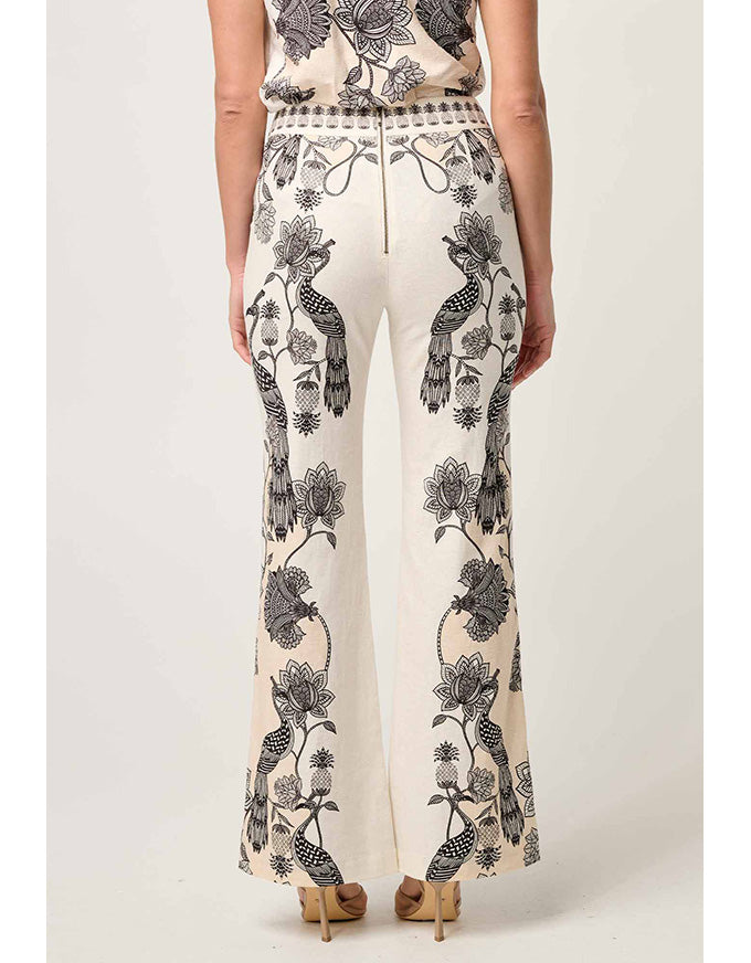 Leandro Lace Trim Pant Imperial Stone