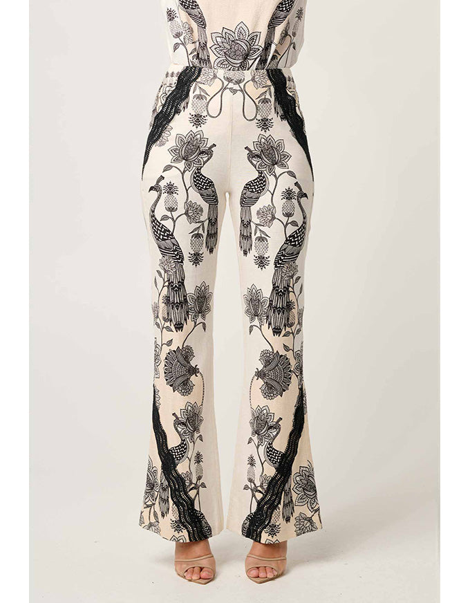 Leandro Lace Trim Pant Imperial Stone