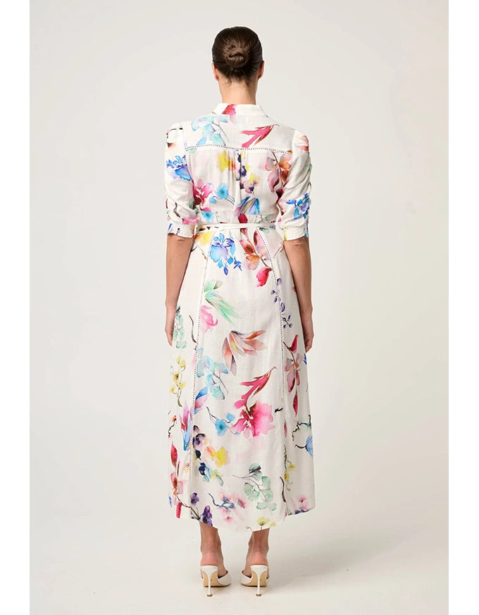 Xenia Contrast Trim Dress Plume Blossom