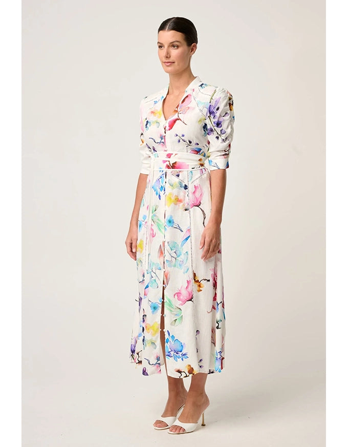 Xenia Contrast Trim Dress Plume Blossom