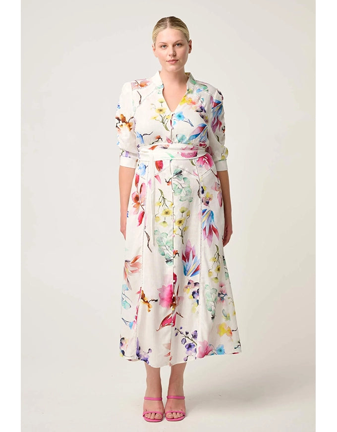 Xenia Contrast Trim Dress Plume Blossom