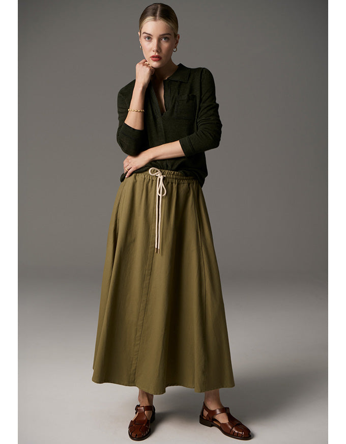 Bennet Polo Knit Lurex Khaki
