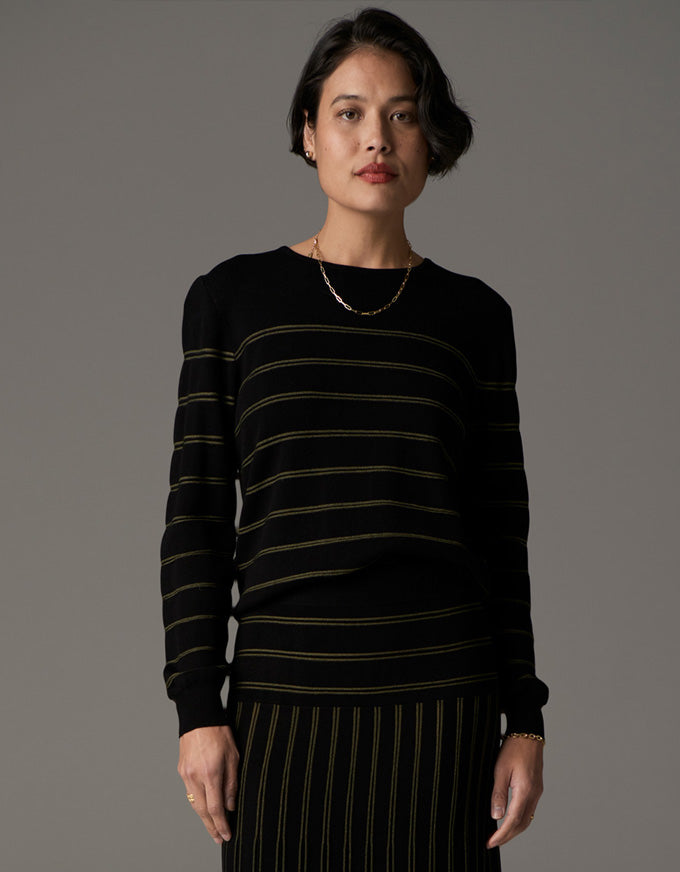 Gizelle Knit Lurex Black/Khaki