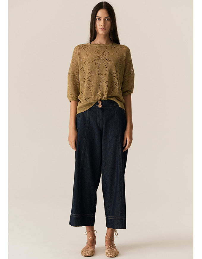 Carsen Crop Pant Dark Wash