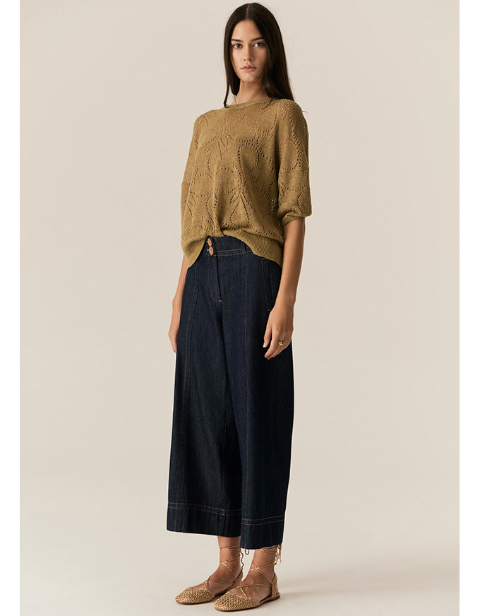 Carsen Crop Pant Dark Wash