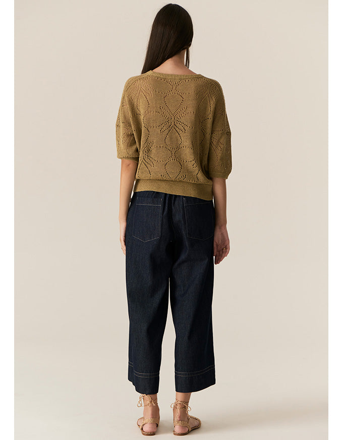 Carsen Crop Pant Dark Wash