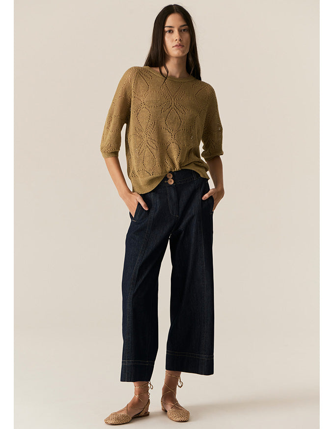 Carsen Crop Pant Dark Wash