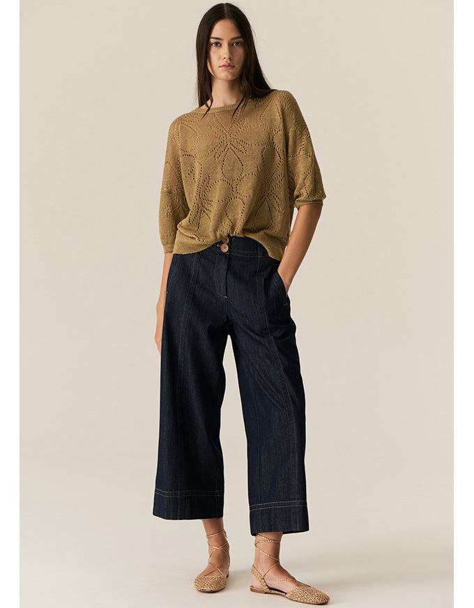 Carsen Crop Pant Dark Wash