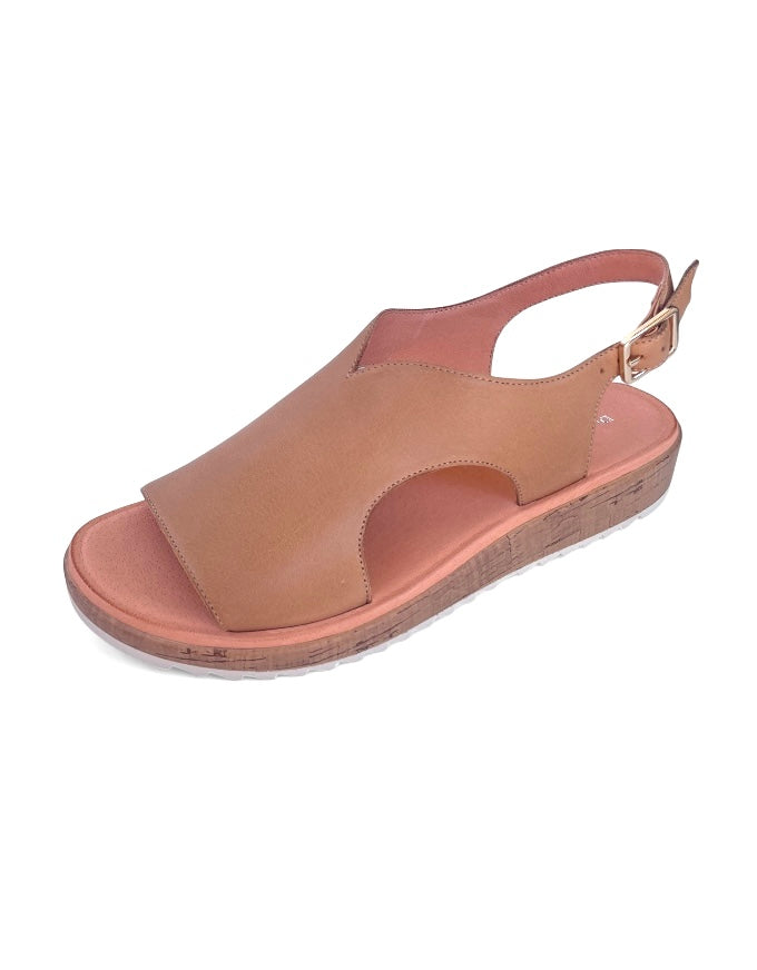 Olingos Tan Almond Leather Sandals