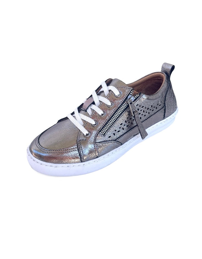 Bella Sneakers Pewter Leather