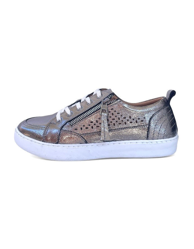 Bella Sneakers Pewter Leather