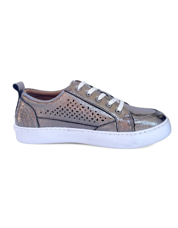 Bella Sneakers Pewter Leather