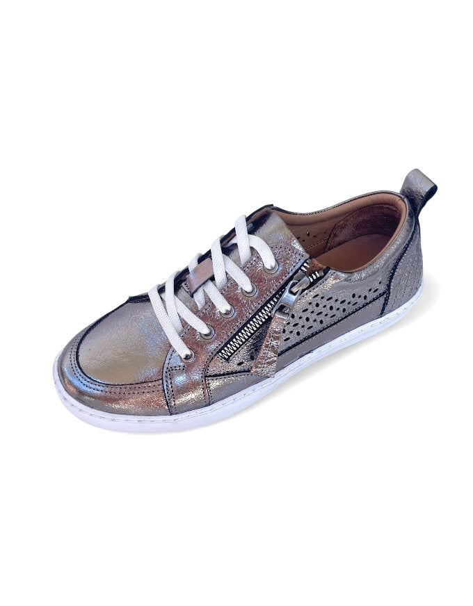 Bella Sneakers Pewter Leather