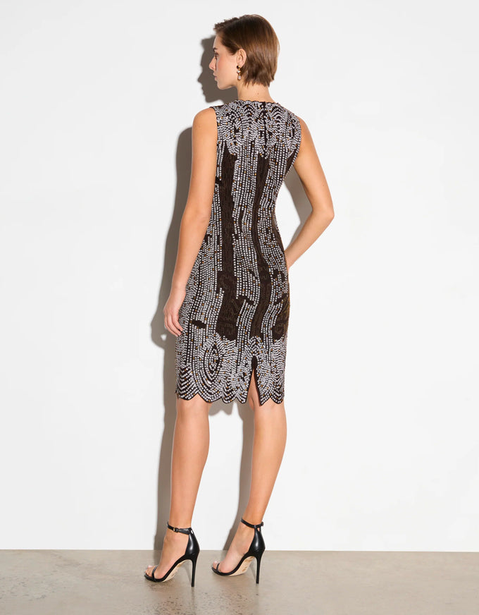 Royale Beaded Shift Dress in Black from Moss & Spy