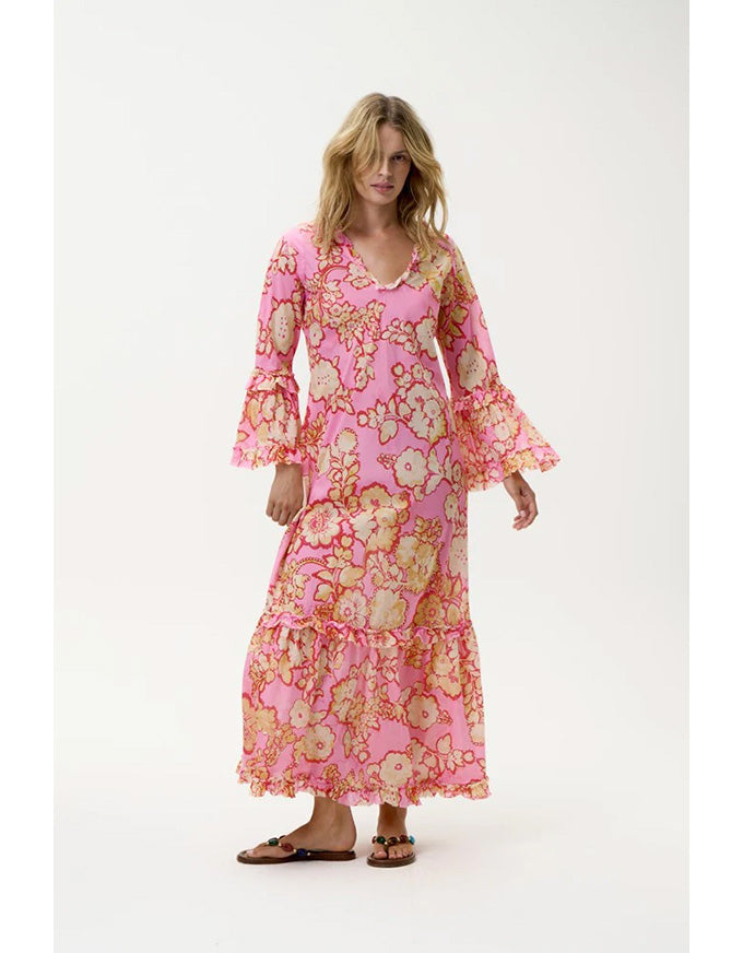 Long Indi Dress Coral Bay Cotton Pink