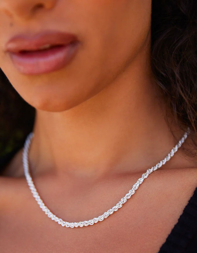 Twine Silver Chain 80cm