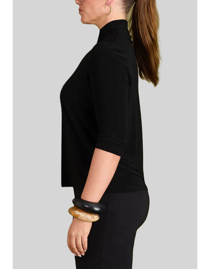Voyager 3/4 Polo Top Black