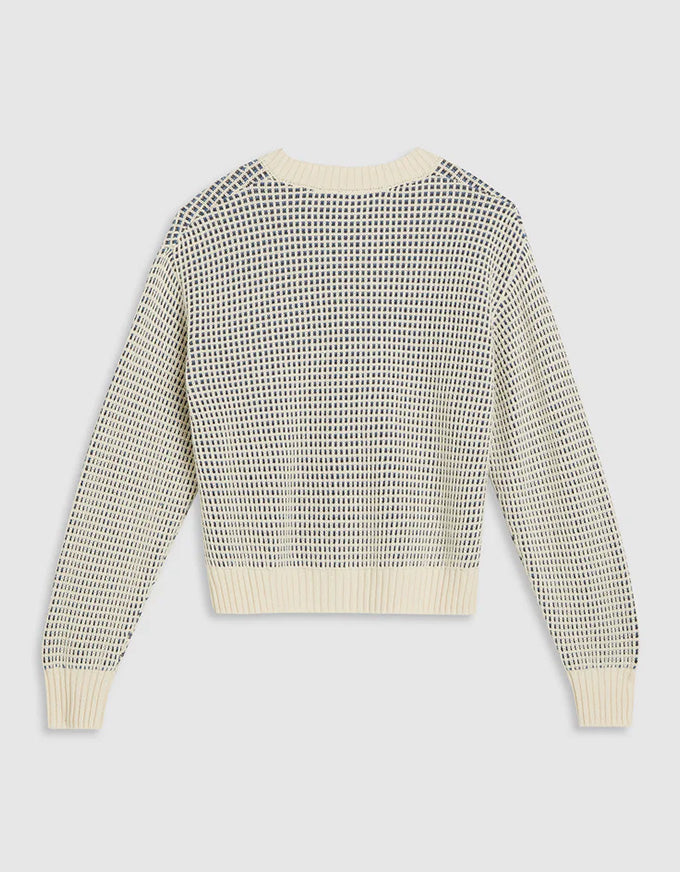 Snowflake Cardigan Butter Cream Stripe
