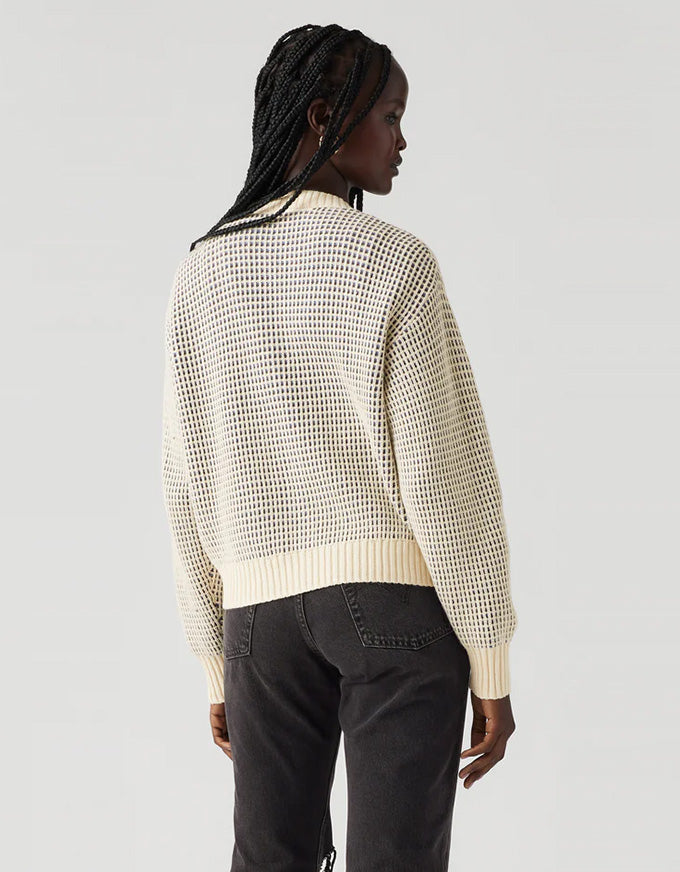 Snowflake Cardigan Butter Cream Stripe