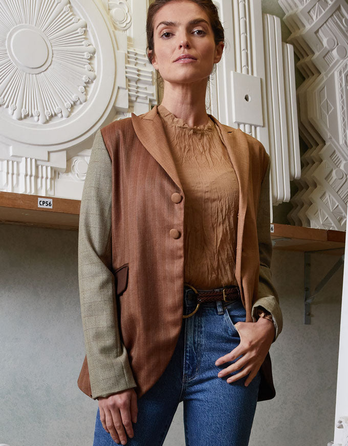 The Zakynthos Top in Camel, from Maud Dainty.