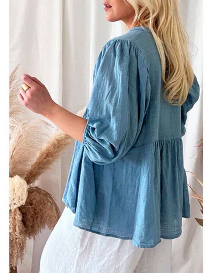 Nora Cotton Shirt Blue